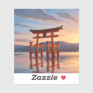 Sticker Miyajima Flottant Torii Itsukushima Sanctuaire Voy