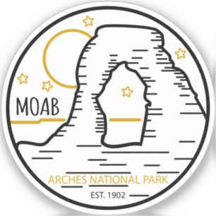 Sticker Moab Utah Vintage Sunset Arches Aventure en plein 