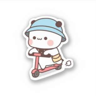 Sticker Mochi Brownie Bear Vélo équitation