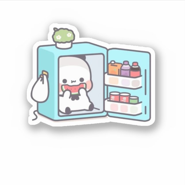 Sticker Mochi Brownie Ours Et Bébé Panda (Devant)