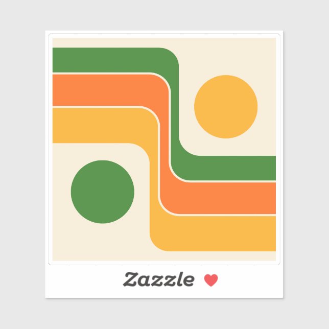 Sticker Mod 1970s Retro Style Geometric Design (Feuille)