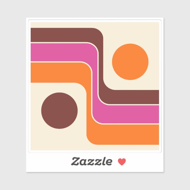Sticker Mod 1970s Retro Style Geometric Design (Feuille)
