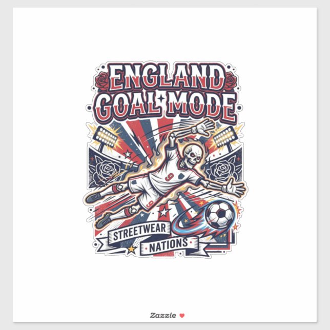 Sticker Mode d'Angleterre squelette Batteur Nations Street (Feuille)