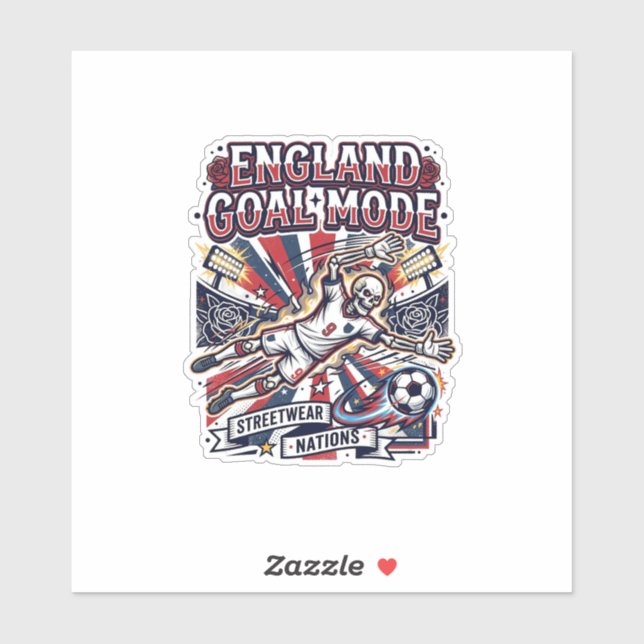 Sticker Mode d'Angleterre squelette Batteur Nations Street (Feuille)
