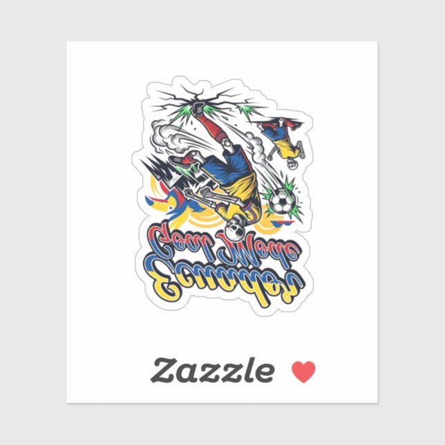 Sticker Mode de but Équateur Skeleton Striker Nations Dyna (Feuille)