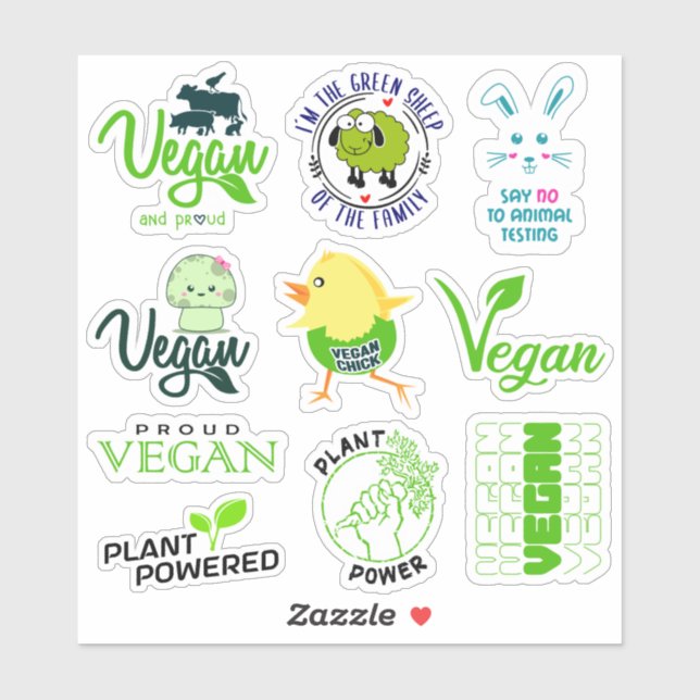 Sticker Mode de vie végane (Feuille)