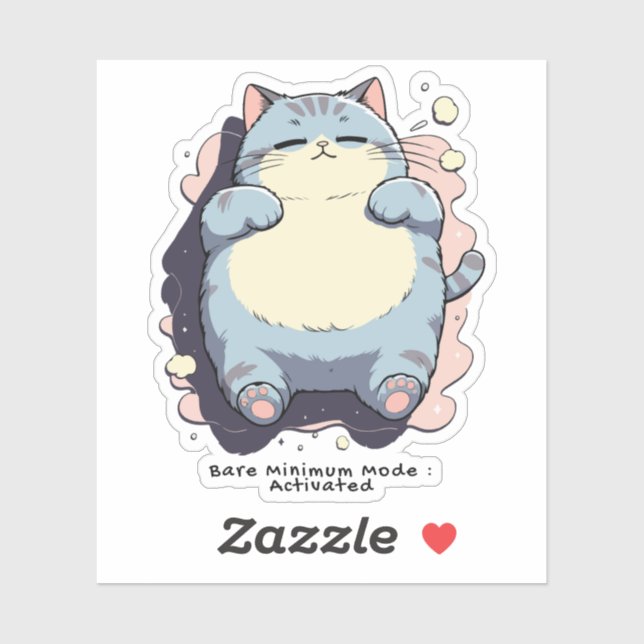 Sticker Mode Minimum Activé – Humeur Relatable (Feuille)