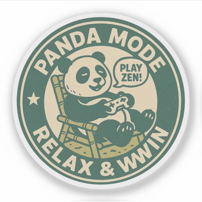 Sticker Mode Panda Détente Gagne Gaming (Devant)