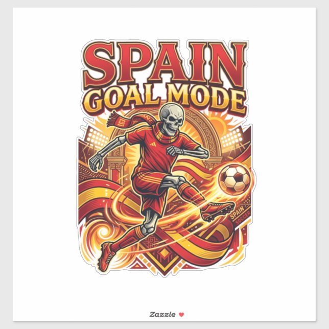 Sticker Mode squelette de but de l'Espagne Nations striker (Feuille)