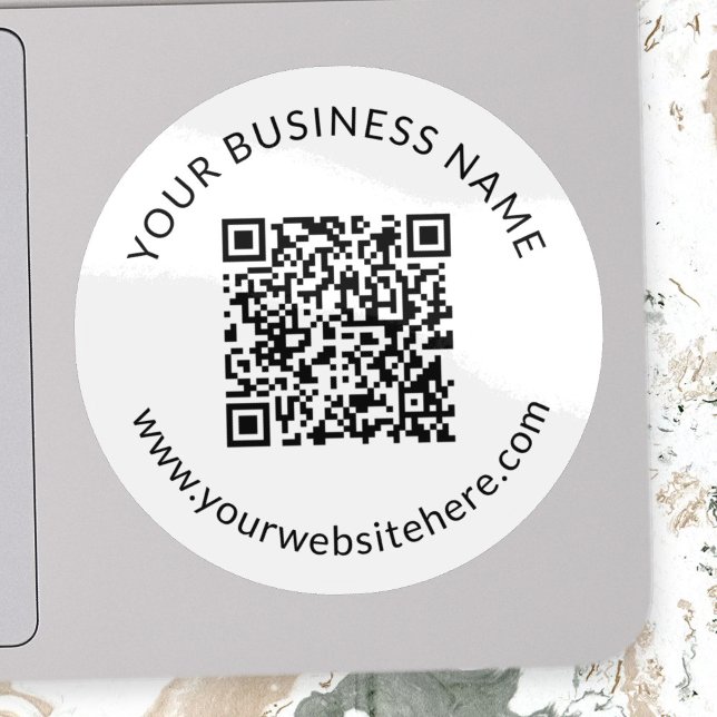 Sticker Modèle de code QR téléchargé avec texte modifiable (Créateur téléchargé)