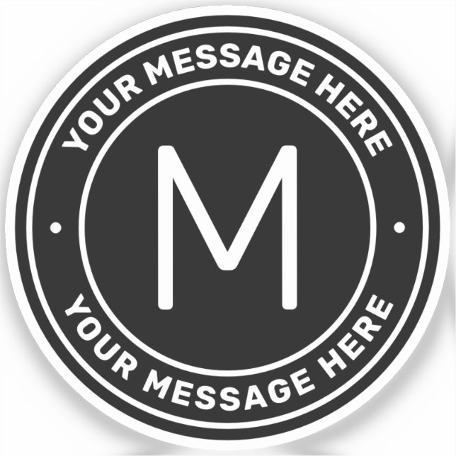 Sticker Modèle de texte personnalisable | Noir (Recto)