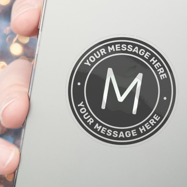 Sticker Modèle de texte personnalisable | transparent gris (Créateur téléchargé)