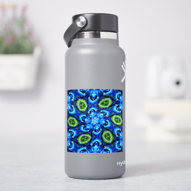 Sticker Modèle Floral bleu Abstrait (HydroFlask)