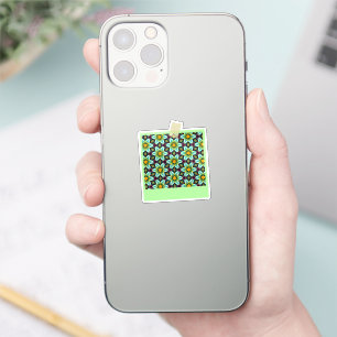 Sticker Modèle Floral Étoiles Vertes