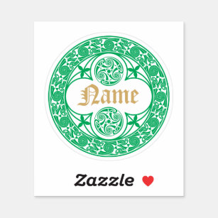 Sticker Modèle nommé personnalisé par Irlandais celtique