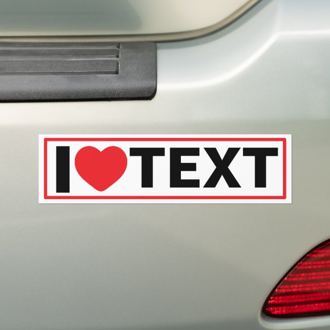 Sticker Modèle Personnalisé I Heart (En voiture)