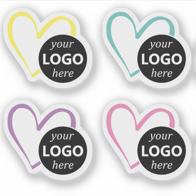 Sticker Modèle photo simple Pastel Heart en forme de logo (Devant)