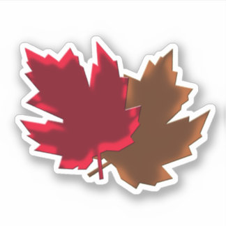 Sticker Modèle vectoriel des feuilles d'automne