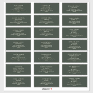 Sticker Modern Minimalist Dark Green Yellow Adresse d'hôte