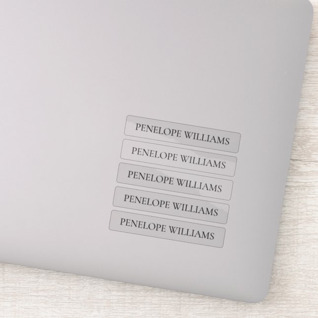 Sticker Modern Transparent Business Label – Custom Text (Détail)