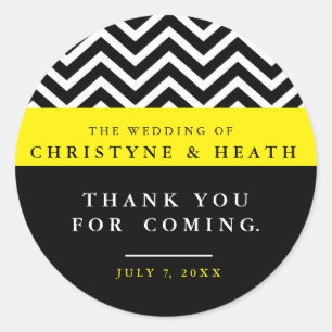 Sticker moderne Chevron Black Yellow Party