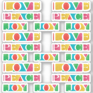 Sticker MODERNE coloré AMOUR PAIX JOY NOËL