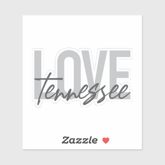 Sticker Moderne, simple, chic, design urbain Love Tennesse (Feuille)