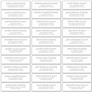 Sticker Moderne Simple Chic Mariage Nom d'hôte Adresse