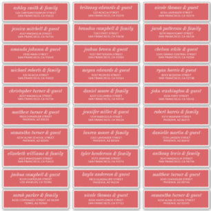 Sticker Moderne Simple Chic Mariage Nom d'hôte Adresse