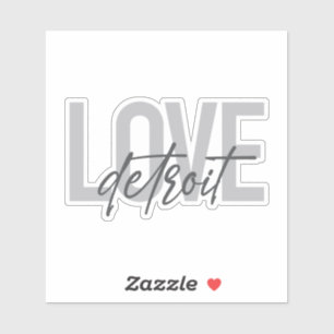 Sticker Moderne, simple, cool, design urbain Amour Detroit