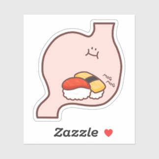 Sticker MogMogEetan – Kawaii Stomach Character with Sushi