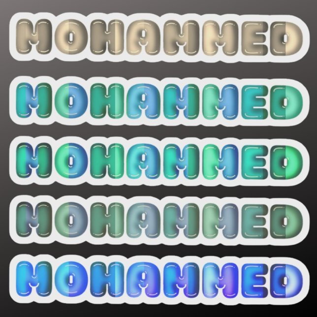 Sticker Mohammed nom de bébé kawaii 3d enfants optiques (Créateur téléchargé)