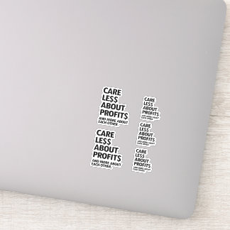 STICKER MOINS DE SOINS EN PROFITS