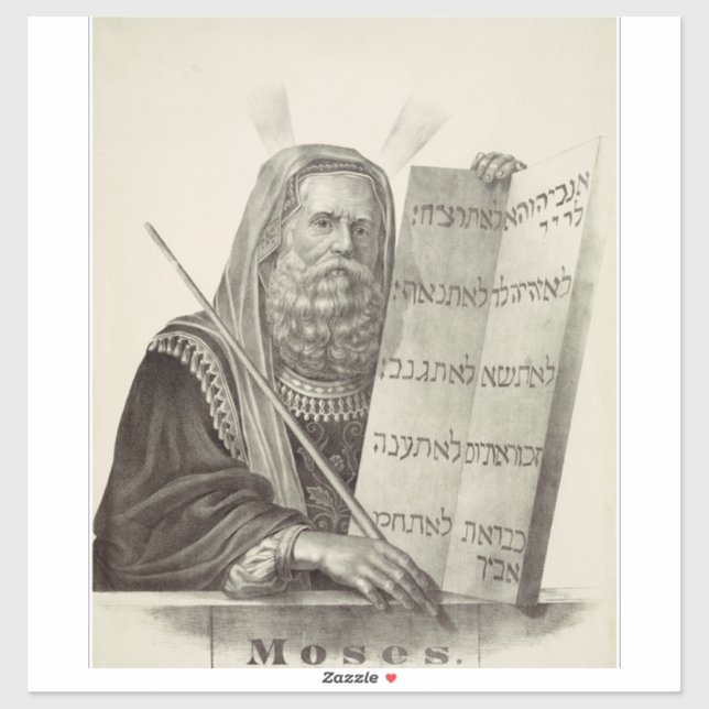 Sticker Moïse prophète avec les Tables de la Loi (Feuille)