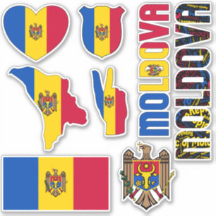 Sticker Moldavie Extraordinaire forme des symboles nationa