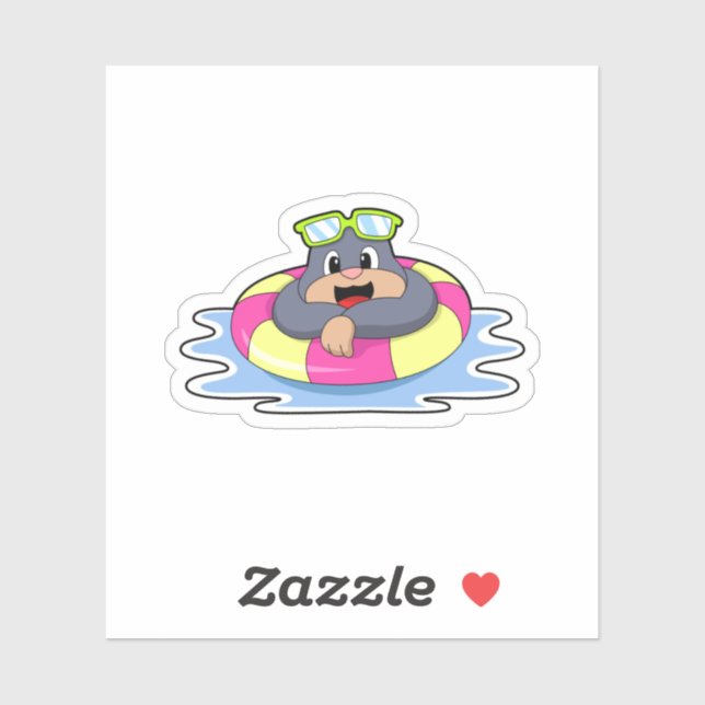 Sticker Mole à nager avec anneau de nage.PNG (Feuille)