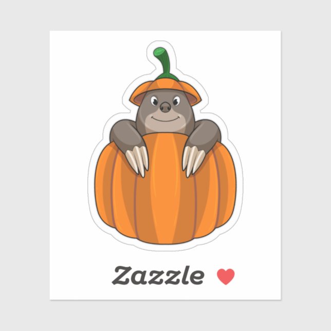 Sticker Mole avec Citrouille (Feuille)