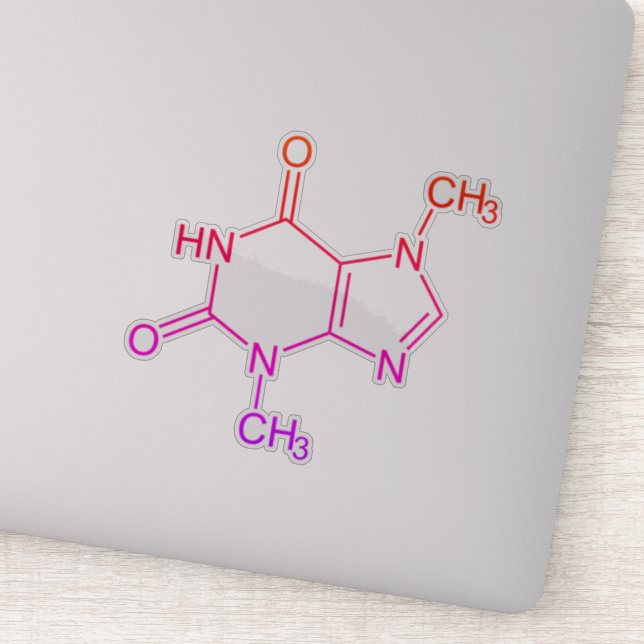 Sticker Molécule colorée de théobromine au chocolat (Détail)