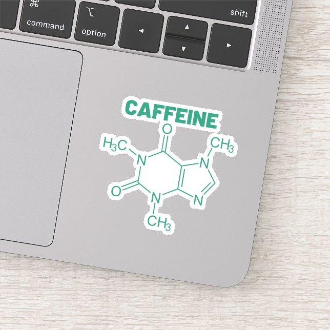 Sticker Molécule de caféine verte (Détail)