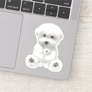 Sticker Moment Douillet : Bichon Sourire Enlacent Mini Chi