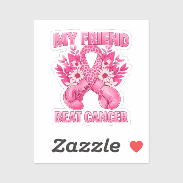 Sticker Mon ami a vaincu le cancer (Feuille)