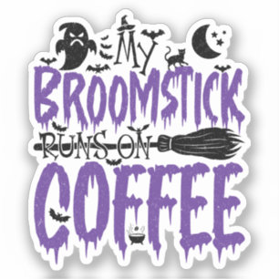 Sticker Mon Broomstick tourne sur le Cool Halloween addict