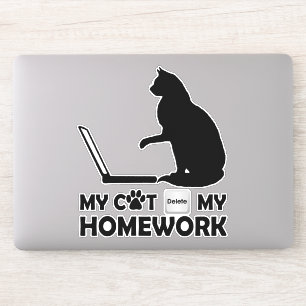 Sticker Mon chat a supprimé mes devoirs