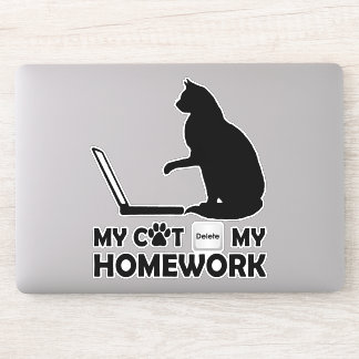 Sticker Mon chat a supprimé mes devoirs