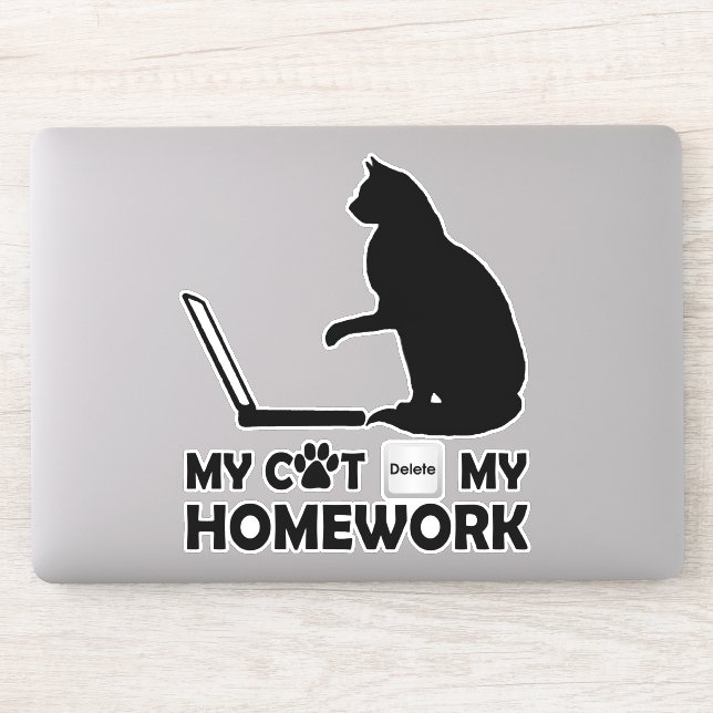 Sticker Mon chat a supprimé mes devoirs (Ordinateur)