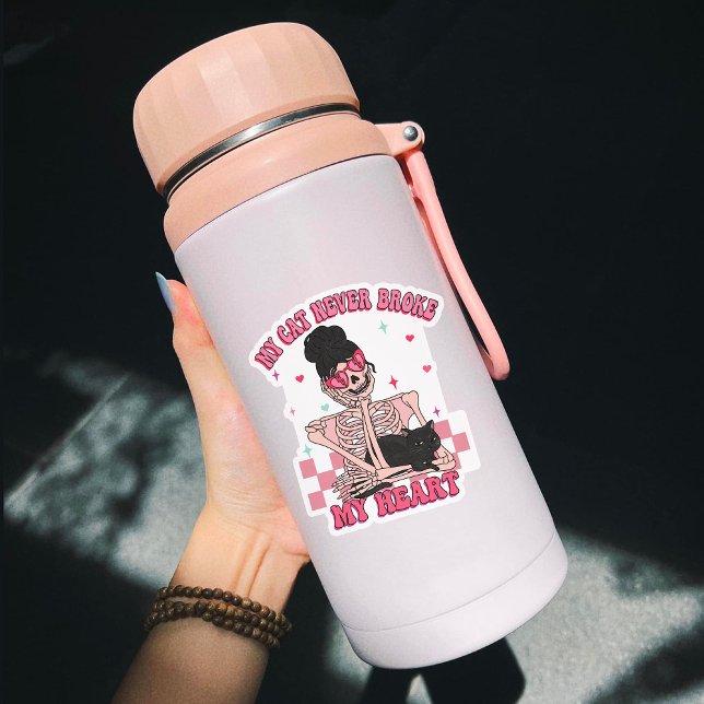 Sticker Mon chat anti-Valentin n'a jamais brisé mon coeur  (Créateur téléchargé)