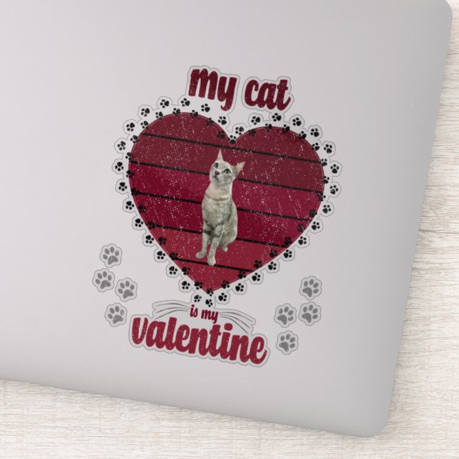 Sticker Mon Chat Est Ma Saint Valentin (Détail)