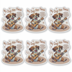 Sticker Mon Chien A Fleas Ukulele Tuning Chanson