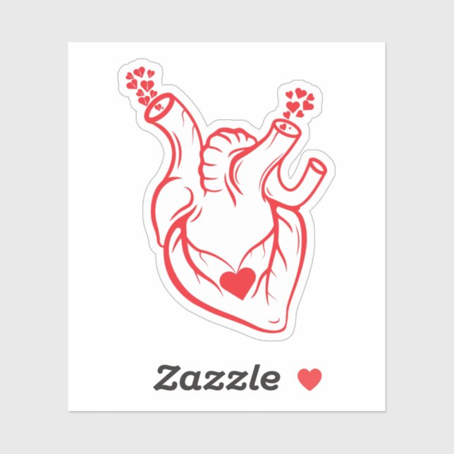 Sticker Mon coeur véritable est l'amour. (Feuille)