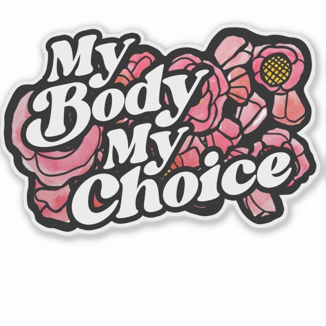Sticker Mon corps Mon choix Pavot Rouge Art Pro-Choice (Devant)